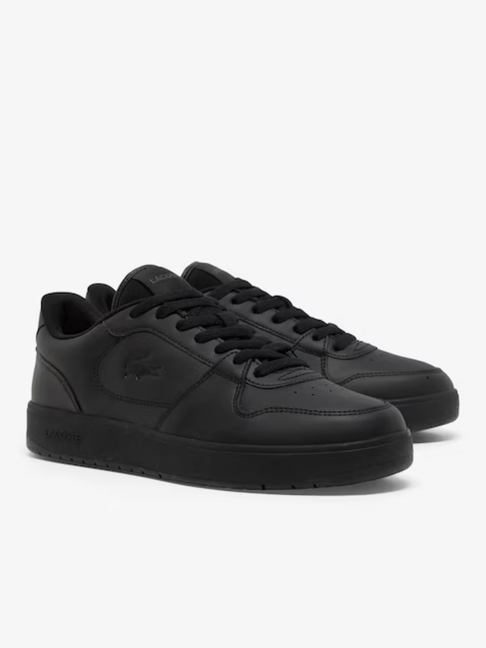 LACOSTE Court Ace Leather Sneakers Black - MAISONDEFASHION.COM