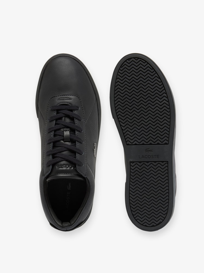 LACOSTE Court Set Leather Sneakers Black - MAISONDEFASHION.COM