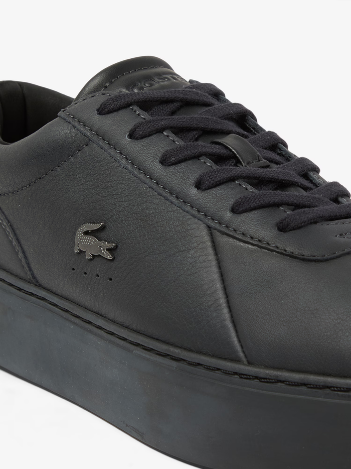 LACOSTE Court Set Leather Sneakers Black - MAISONDEFASHION.COM