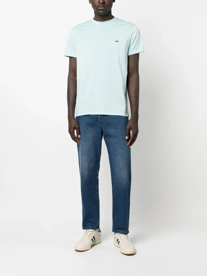 LACOSTE Crew Neck Pima Cotton Jersey T-shirt Mint - MAISONDEFASHION.COM