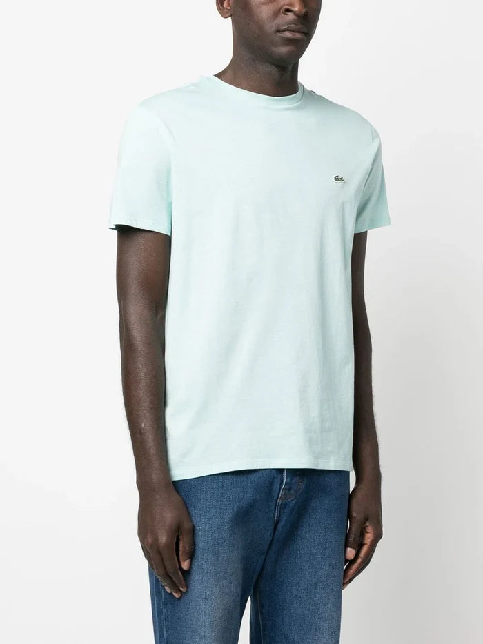 LACOSTE Crew Neck Pima Cotton Jersey T-shirt Mint - MAISONDEFASHION.COM