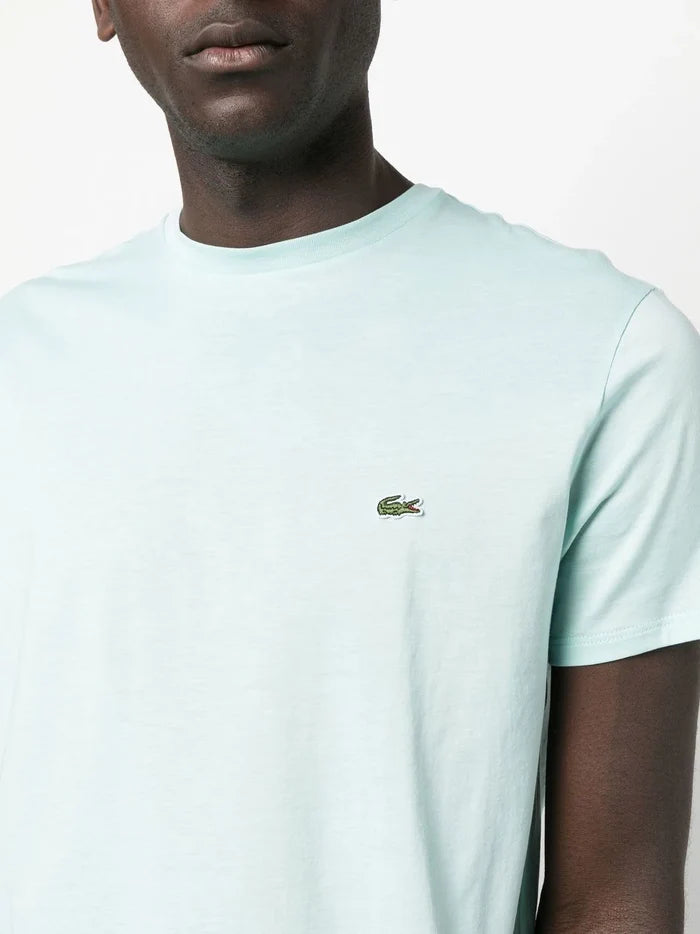 LACOSTE Crew Neck Pima Cotton Jersey T-shirt Mint - MAISONDEFASHION.COM