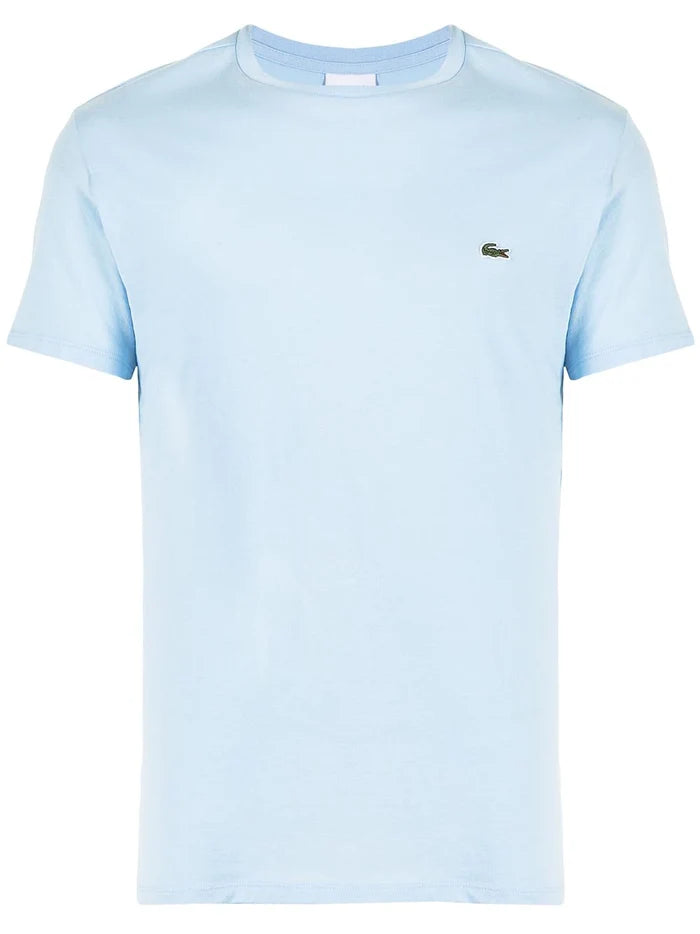 LACOSTE Crew Neck Pima Cotton Jersey T-shirt Overview Blue - MAISONDEFASHION.COM