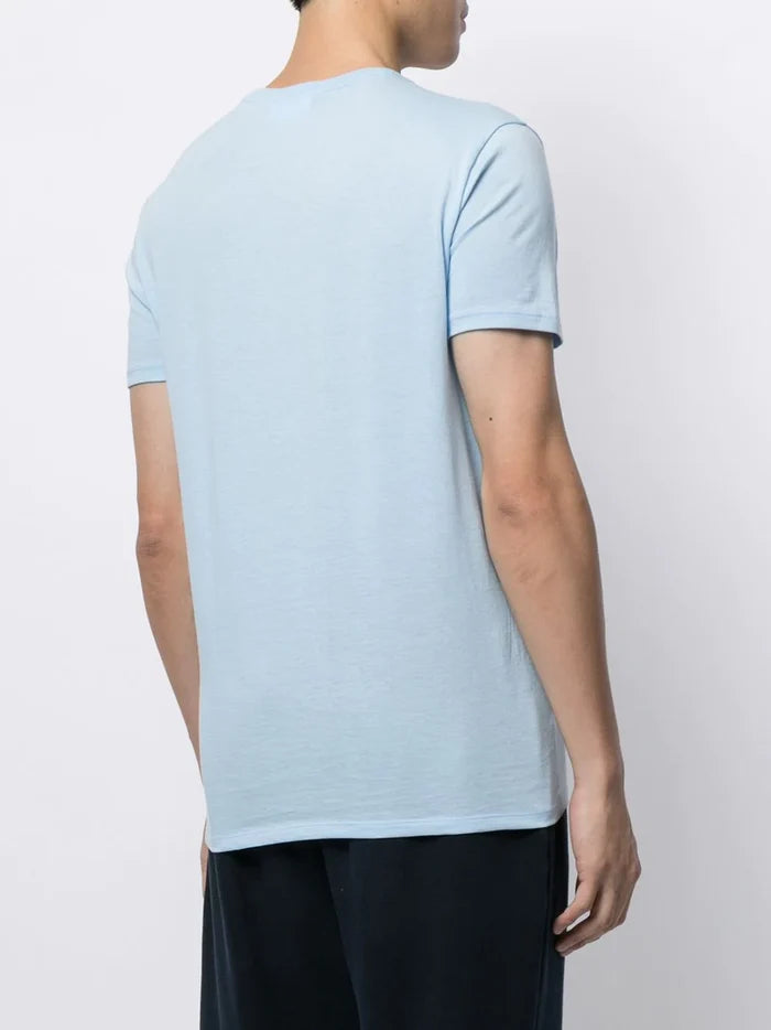 LACOSTE Crew Neck Pima Cotton Jersey T-shirt Overview Blue - MAISONDEFASHION.COM