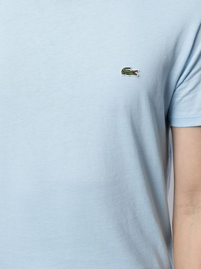 LACOSTE Crew Neck Pima Cotton Jersey T-shirt Overview Blue - MAISONDEFASHION.COM