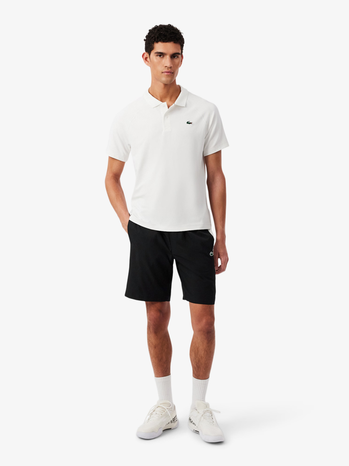 LACOSTE Diamond Taffeta Band Accent Sport Shorts Black - MAISONDEFASHION.COM