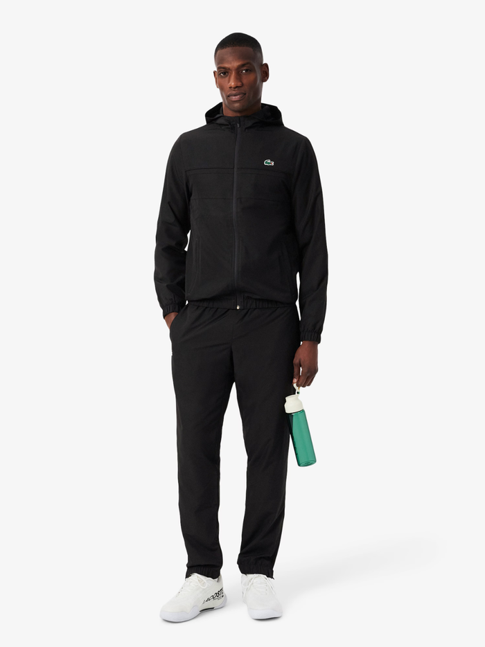 LACOSTE Diamond Taffeta Sport Tracksuit Black - MAISONDEFASHION.COM