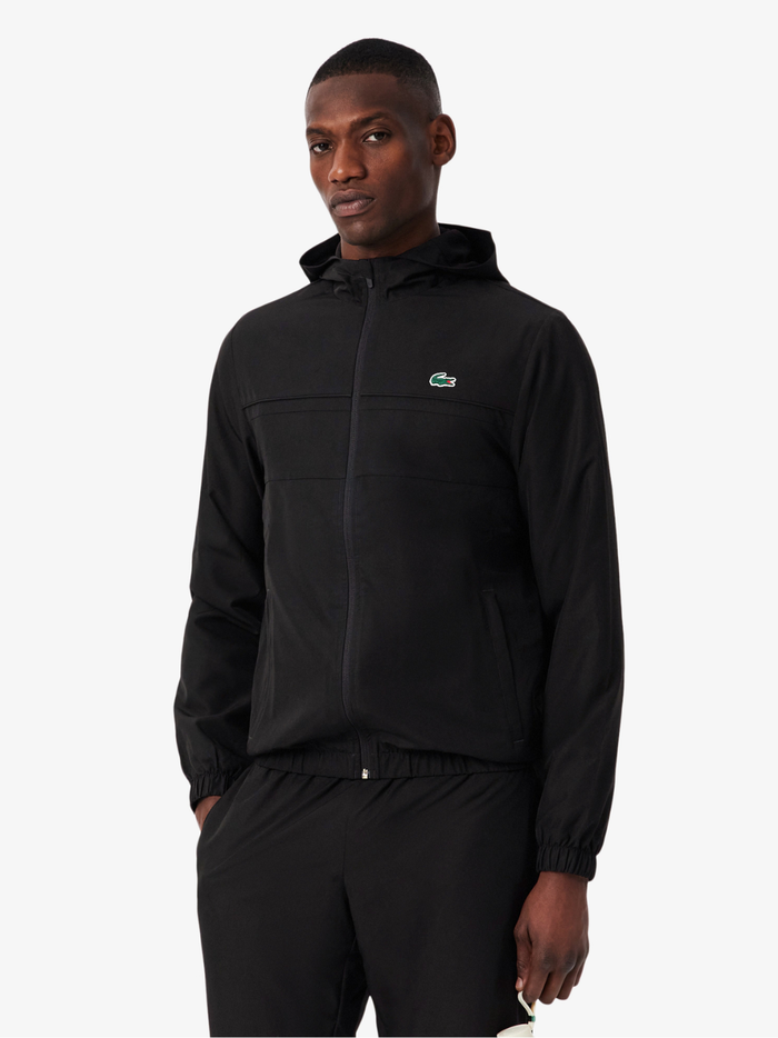 LACOSTE Diamond Taffeta Sport Tracksuit Black - MAISONDEFASHION.COM