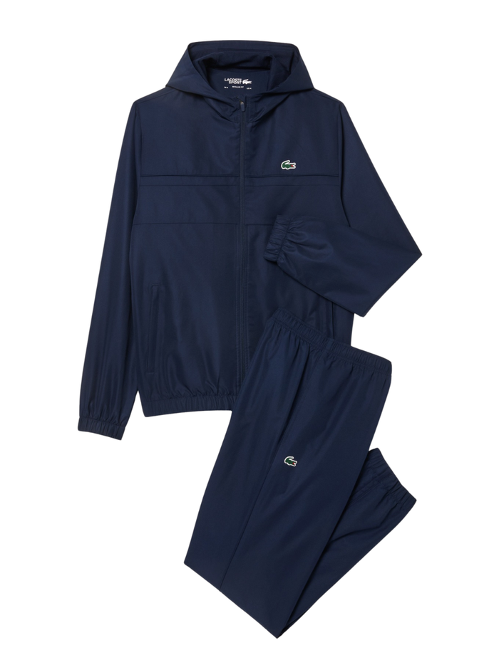 LACOSTE Diamond Taffeta Sport Tracksuit Navy - MAISONDEFASHION.COM