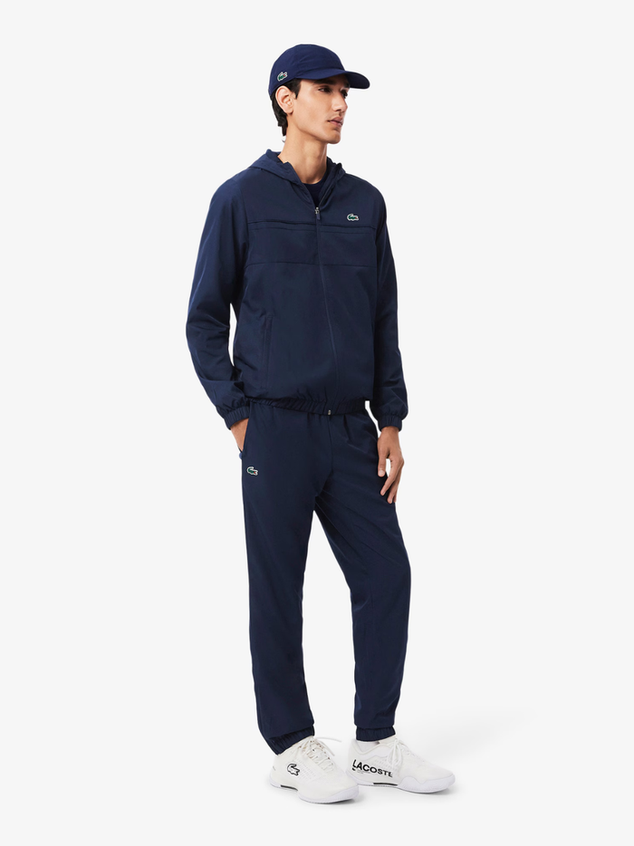LACOSTE Diamond Taffeta Sport Tracksuit Navy - MAISONDEFASHION.COM