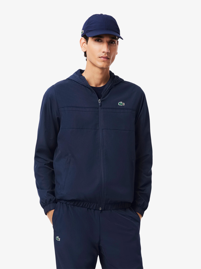 LACOSTE Diamond Taffeta Sport Tracksuit Navy - MAISONDEFASHION.COM