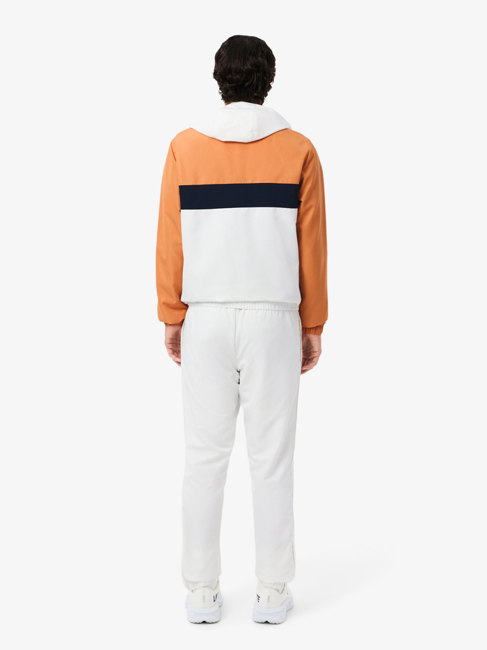 LACOSTE Diamond Taffeta Sport Tracksuit White/Orange - MAISONDEFASHION.COM