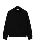LACOSTE Double Face Jersey Zipped Sweatshirt Black - MAISONDEFASHION.COM