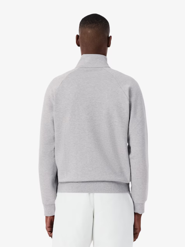 LACOSTE Double Face Jersey Zipped Sweatshirt Light Grey - MAISONDEFASHION.COM