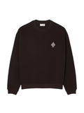 LACOSTE Double Face Piqué Badge Sweatshirt Brown - MAISONDEFASHION.COM