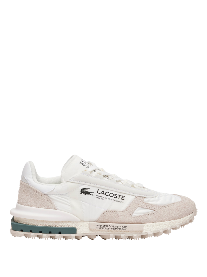 LACOSTE Elite Active Sneakers in White/Dark Green - front view showing athletic design and iconic crocodile logo
