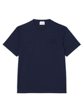 LACOSTE Embossed Branding Cotton T-shirt Midnight Blue - MAISONDEFASHION.COM