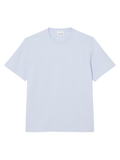 LACOSTE Embossed Branding Jersey T-shirt Light Blue - MAISONDEFASHION.COM