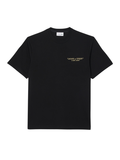 LACOSTE Embroidered Cotton T-shirt Black - MAISONDEFASHION.COM