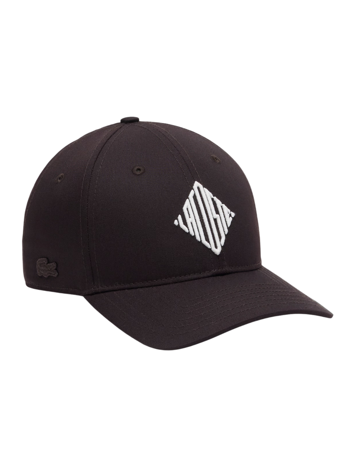 LACOSTE Embroidered Cotton Twill Cap Brown - MAISONDEFASHION.COM