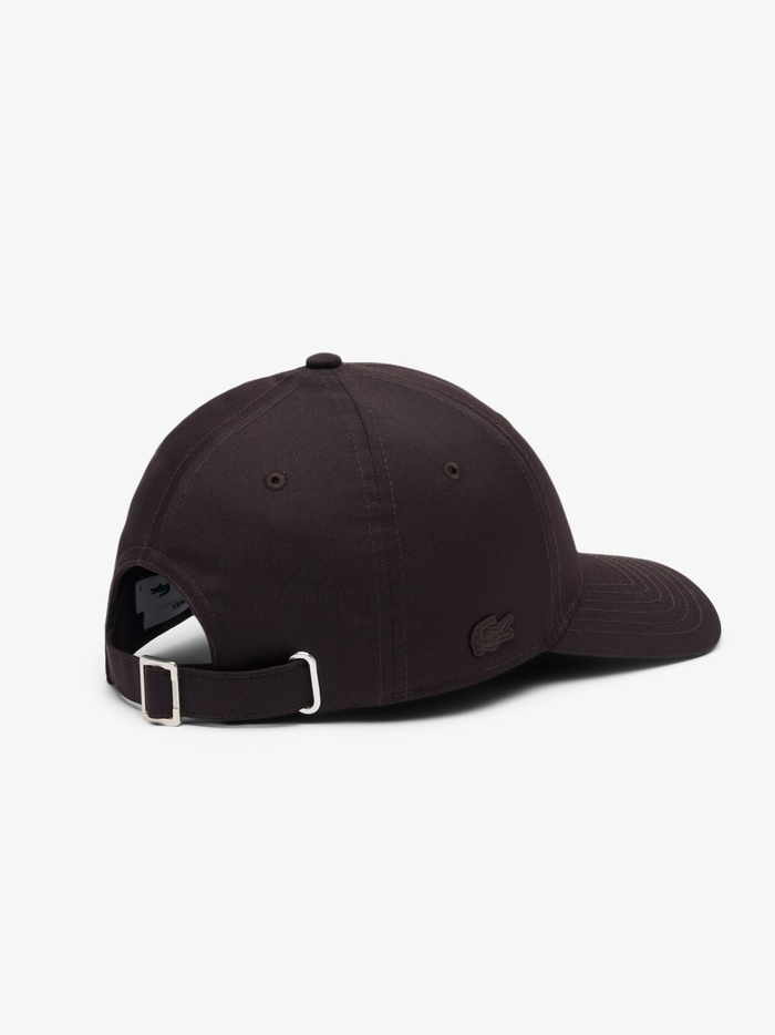 LACOSTE Embroidered Cotton Twill Cap Brown - MAISONDEFASHION.COM