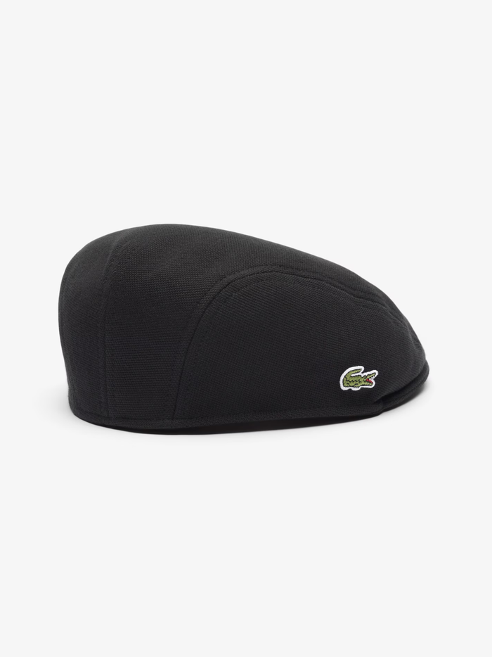 LACOSTE Embroidered Crocodile Petit Piqué Beret Black