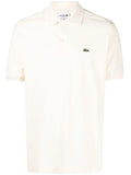 LACOSTE Embroidered Logo Polo Shirt Beige - MAISONDEFASHION.COM