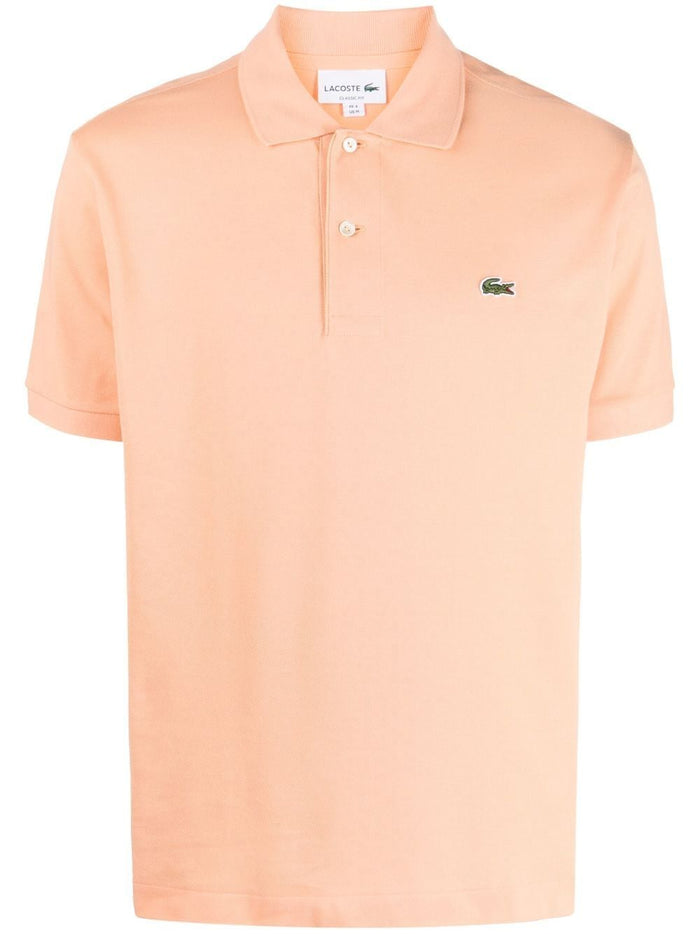 LACOSTE Embroidered Logo Polo Shirt Light Orange - MAISONDEFASHION.COM
