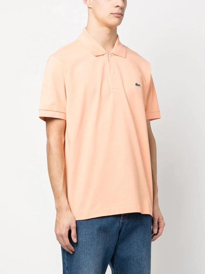 LACOSTE Embroidered Logo Polo Shirt Light Orange - MAISONDEFASHION.COM
