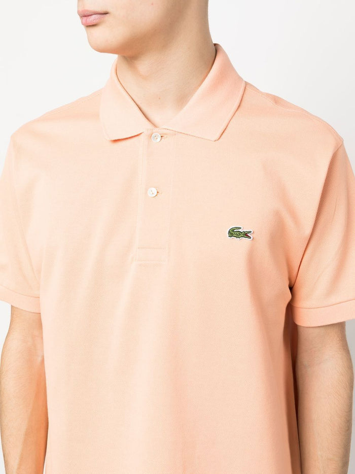 LACOSTE Embroidered Logo Polo Shirt Light Orange - MAISONDEFASHION.COM