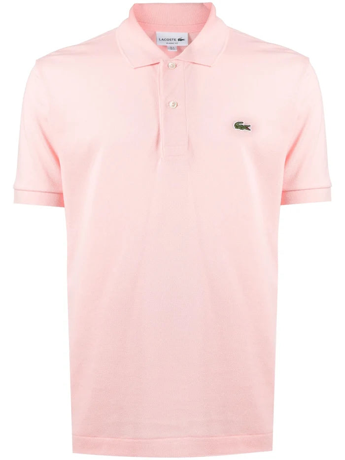 LACOSTE Embroidered Logo Polo Shirt Waterlily Pink - MAISONDEFASHION.COM