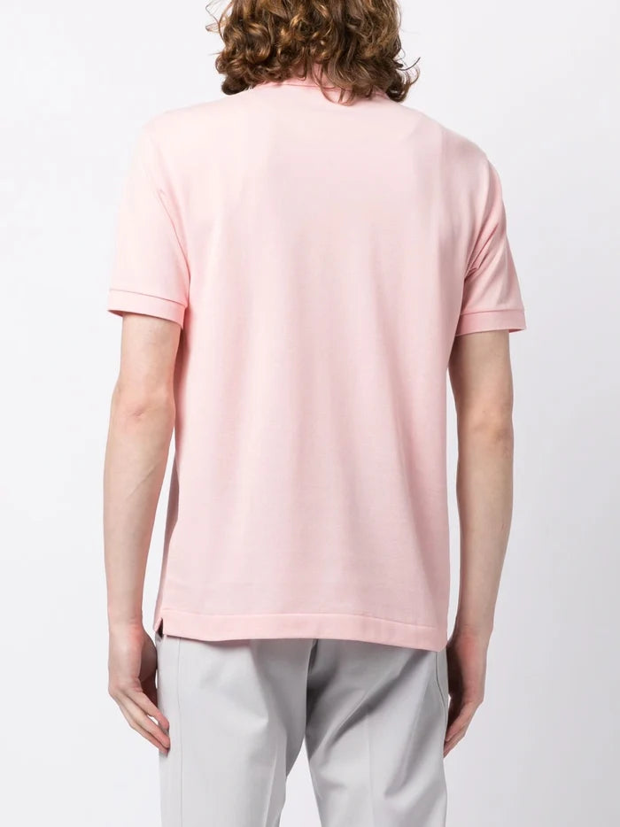 LACOSTE Embroidered Logo Polo Shirt Waterlily Pink - MAISONDEFASHION.COM