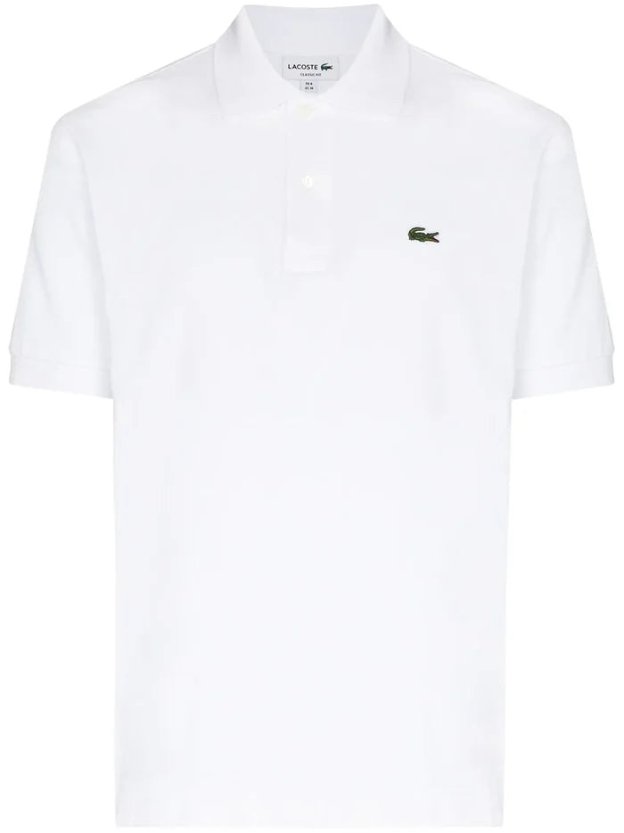 LACOSTE Embroidered Logo Polo Shirt White - MAISONDEFASHION.COM