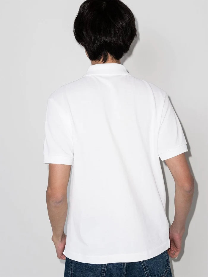 LACOSTE Embroidered Logo Polo Shirt White - MAISONDEFASHION.COM