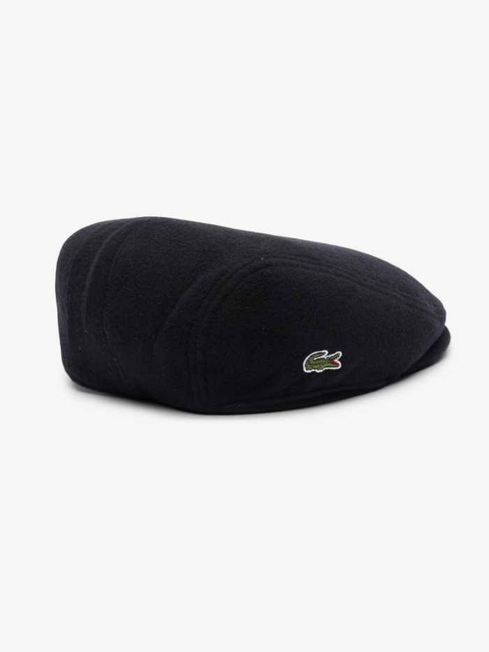 LACOSTE Felted Wool Beret Black - MAISONDEFASHION.COM