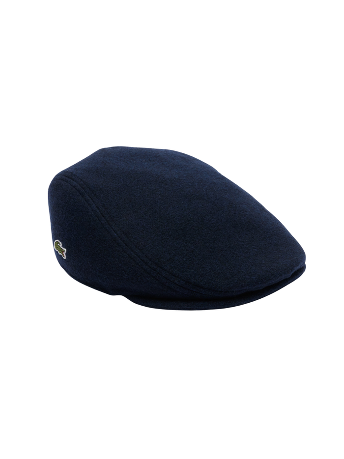 LACOSTE Felted Wool Beret Midnight blue - MAISONDEFASHION.COM