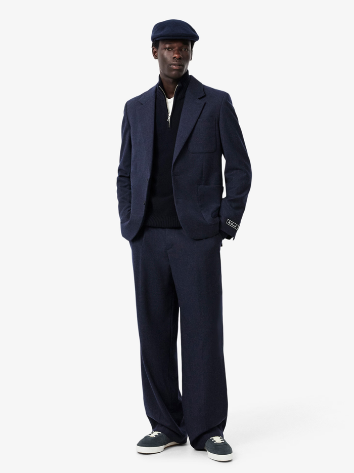 LACOSTE Felted Wool Beret Midnight blue - MAISONDEFASHION.COM