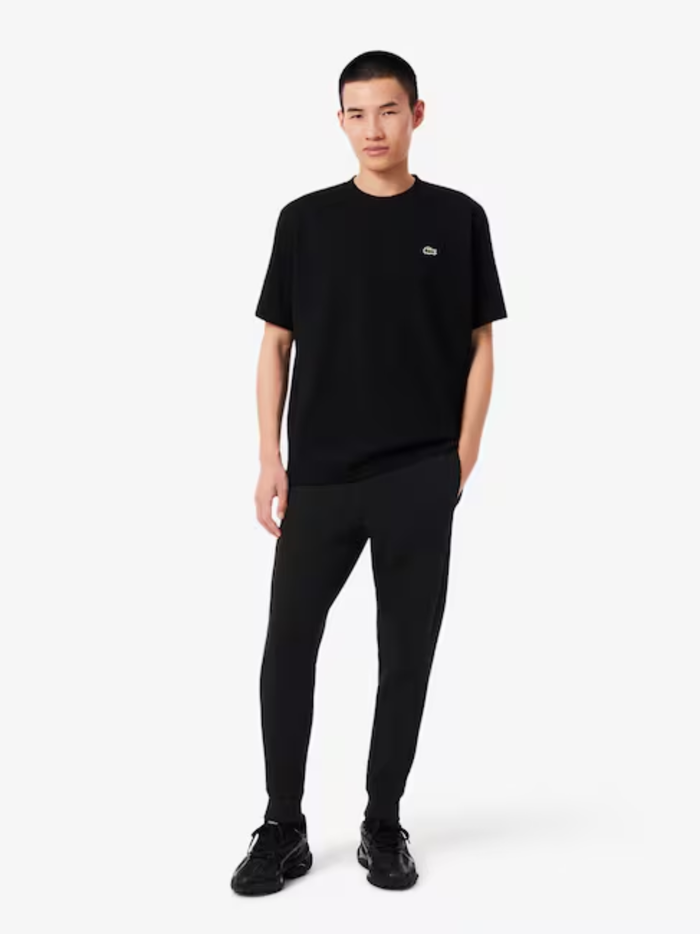 LACOSTE Fitted Jersey Sweatpants Black - MAISONDEFASHION.COM