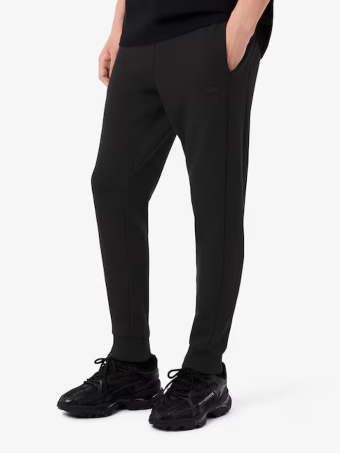 LACOSTE Fitted Jersey Sweatpants Black - MAISONDEFASHION.COM