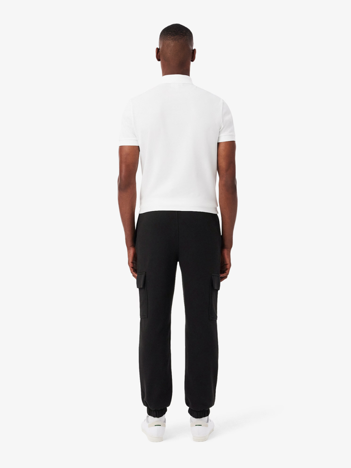 LACOSTE Fleece Cargo Sweatpants Black - MAISONDEFASHION.COM
