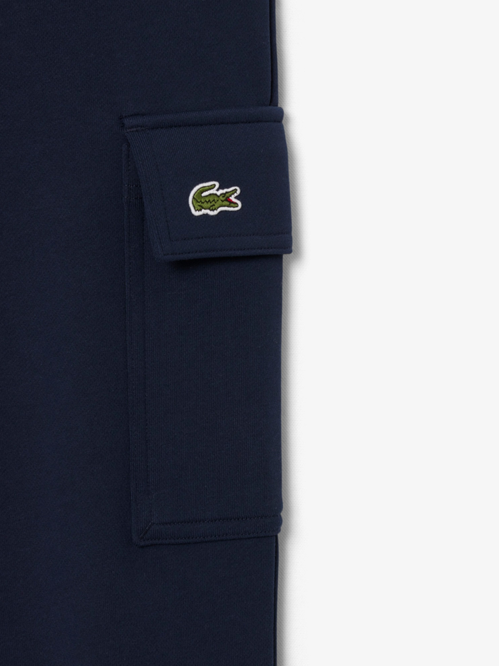 LACOSTE Fleece Cargo Sweatpants Midnight Blue - MAISONDEFASHION.COM