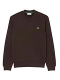LACOSTE Fleece Crew Neck Sweatshirt Brown - MAISONDEFASHION.COM