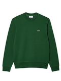 LACOSTE Fleece Crew Neck Sweatshirt Green - MAISONDEFASHION.COM