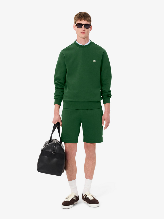 LACOSTE Fleece Crew Neck Sweatshirt Green - MAISONDEFASHION.COM