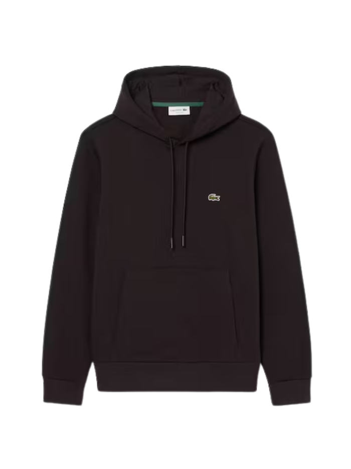 LACOSTE Fleece Hoodie Brown - MAISONDEFASHION.COM