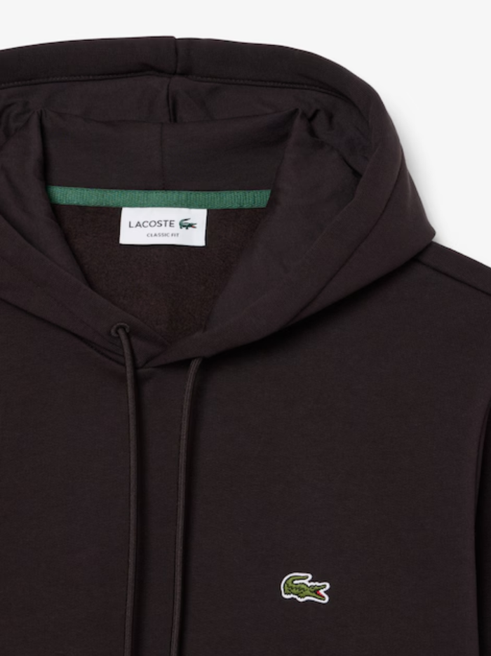 LACOSTE Fleece Hoodie Brown - MAISONDEFASHION.COM