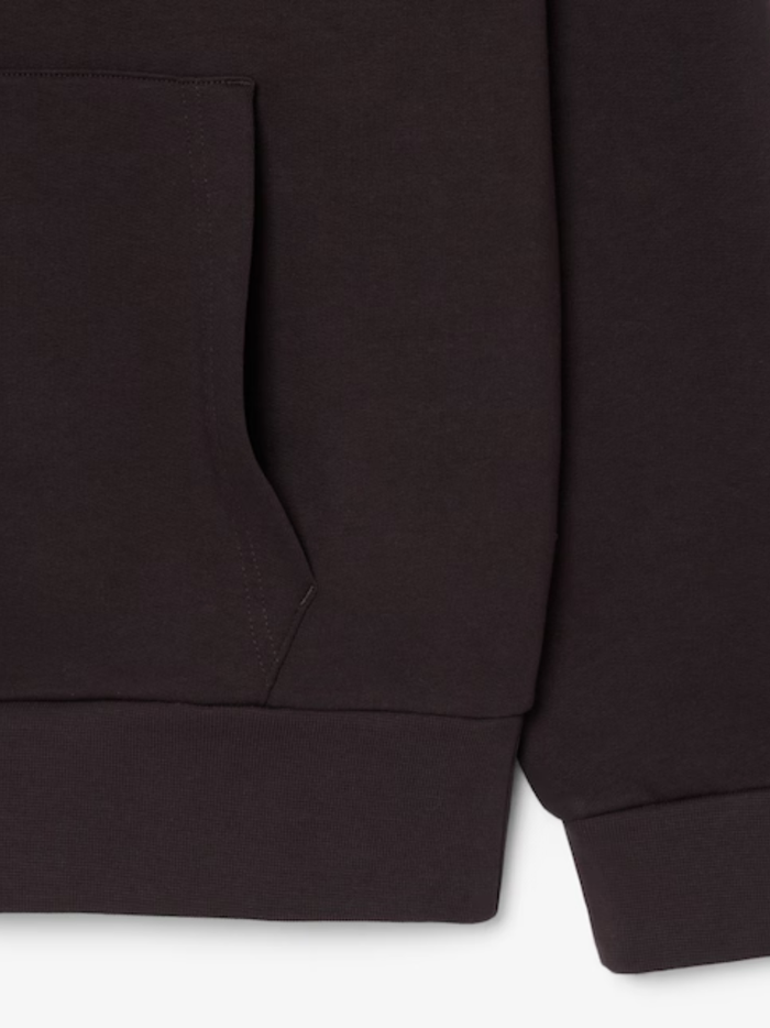 LACOSTE Fleece Hoodie Brown - MAISONDEFASHION.COM