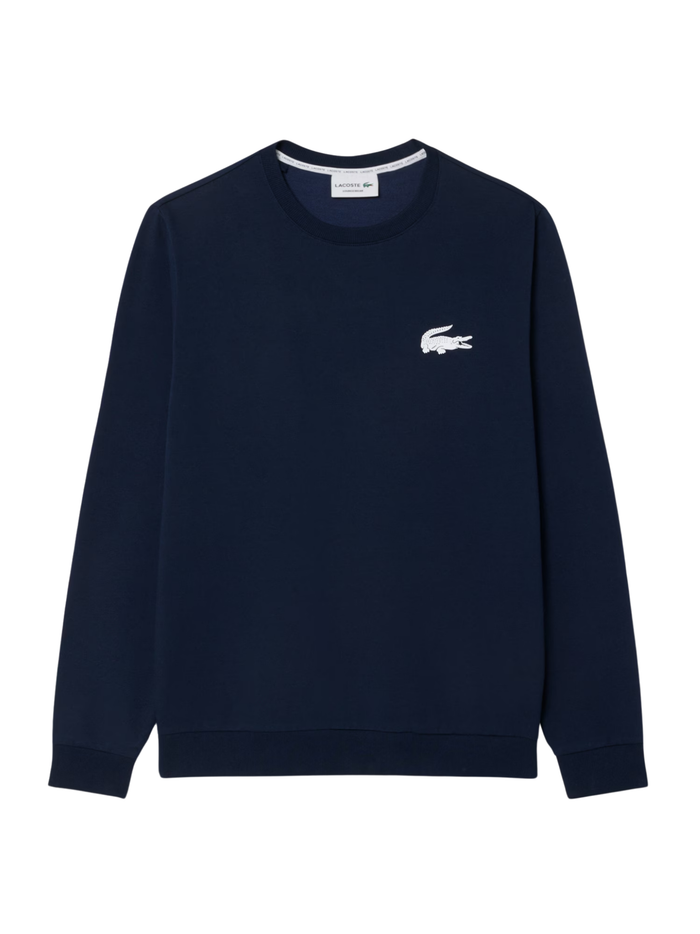 LACOSTE Fleece Lounge Hoodie Navy Blue - MAISONDEFASHION.COM