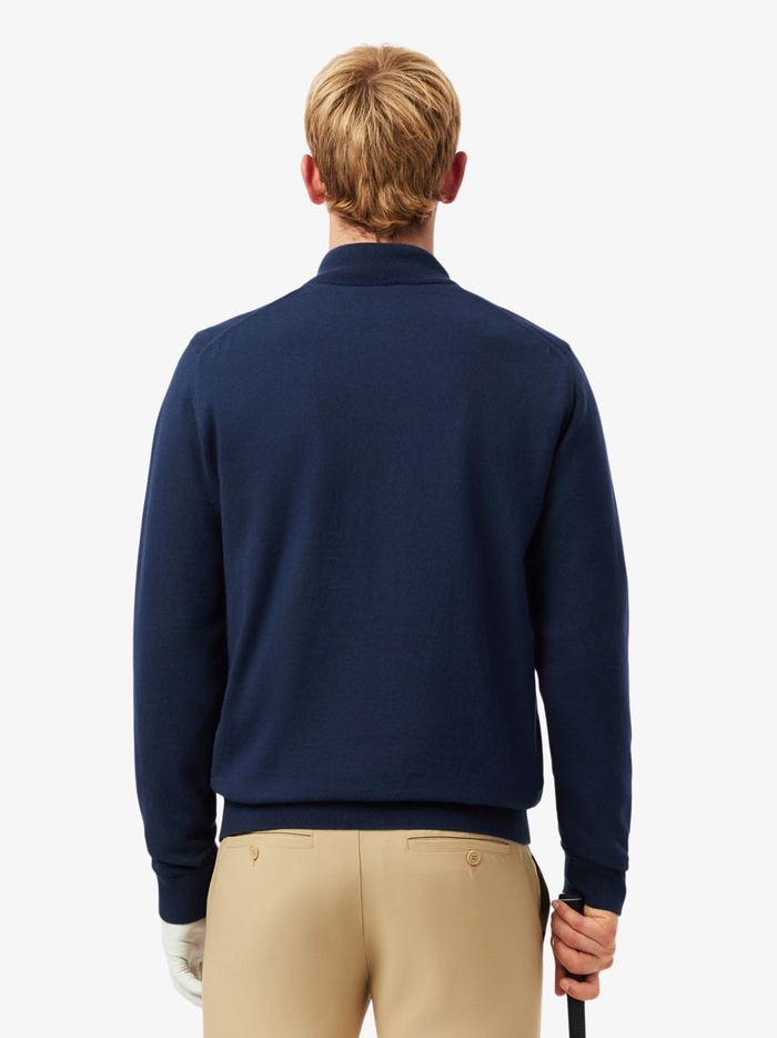 LACOSTE Golf Quarter Zipped Windbreaker Sweater Midnight Blue - MAISONDEFASHION.COM