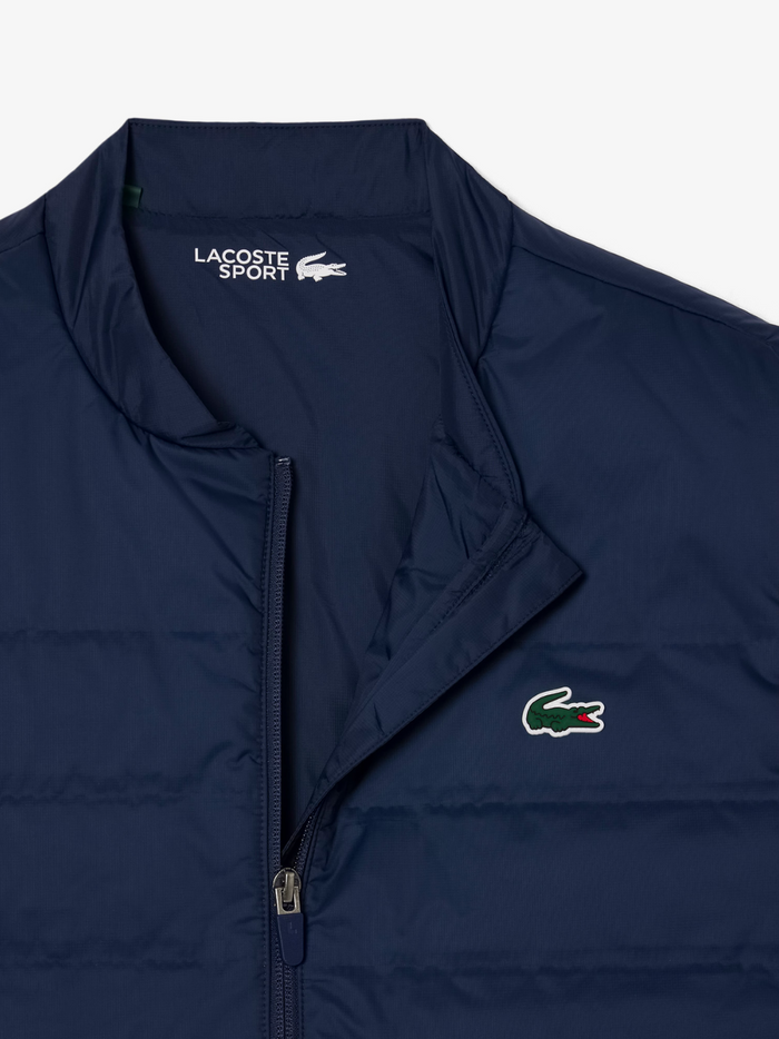 LACOSTE Navy Golf Vest - additional product view highlighting the quilted design and sleeveless golf functionality